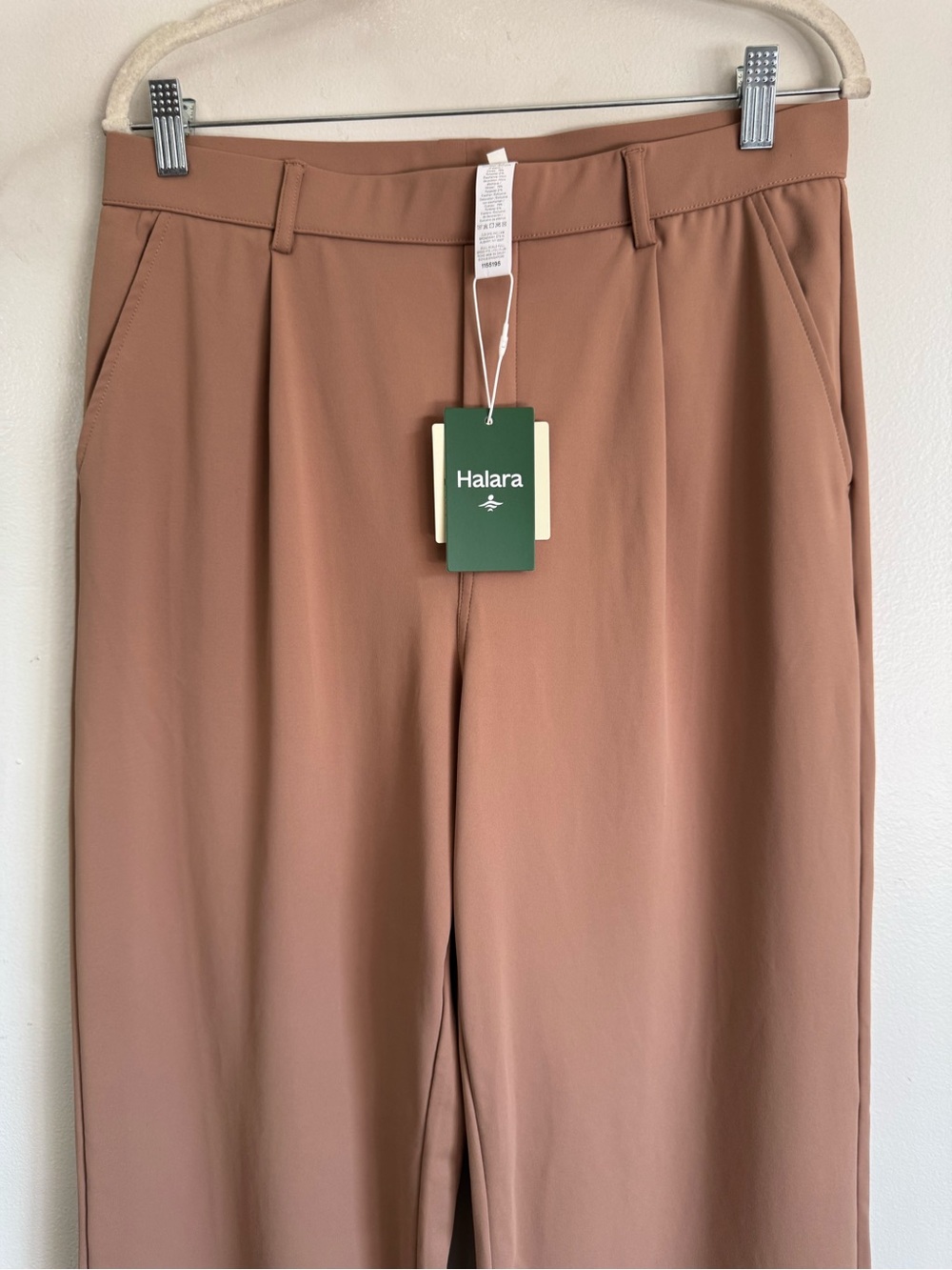 Halara Flex Daystretch Pants Trousers High Waist Stretch Pockets Tan Large NEW - Picture 3 of 10